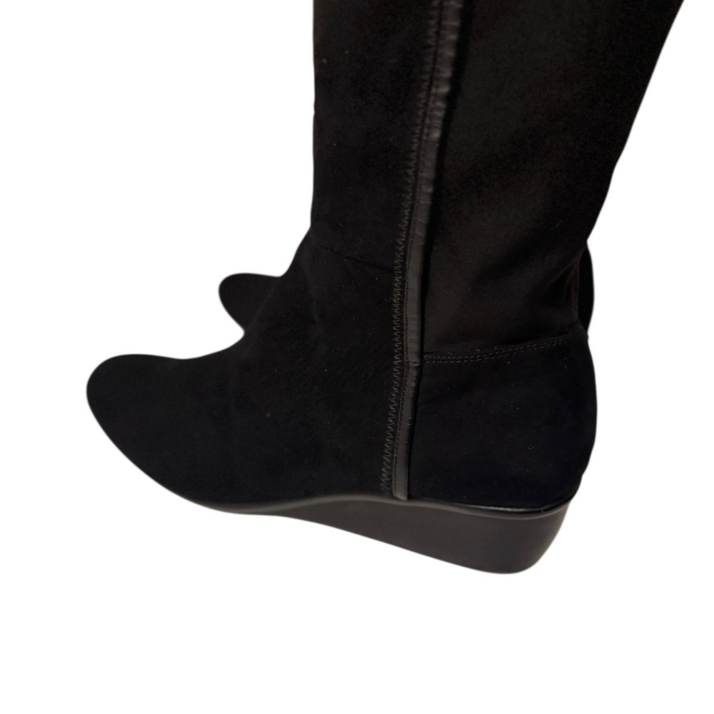 Calvin Klein, beautiful Black Knee-High Women's Boots suede leather soft & comfy - Picture 13 of 15